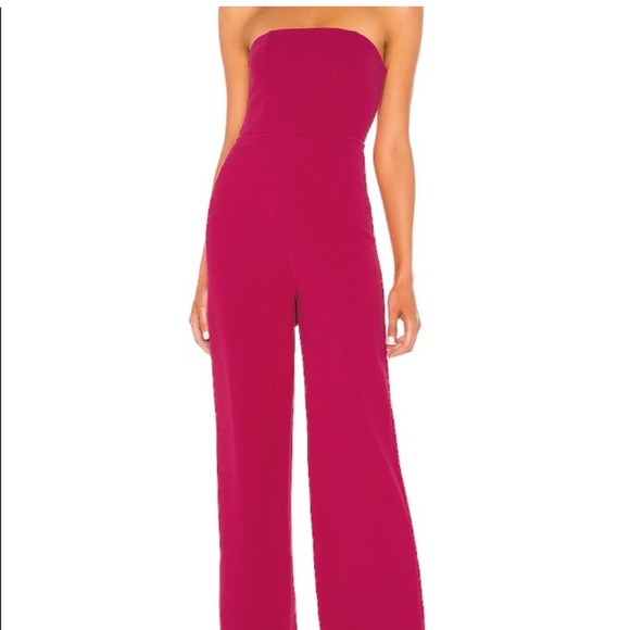 Revolve NBD Ivy jumpsuit in Raspberry pink. - Picture 1 of 7